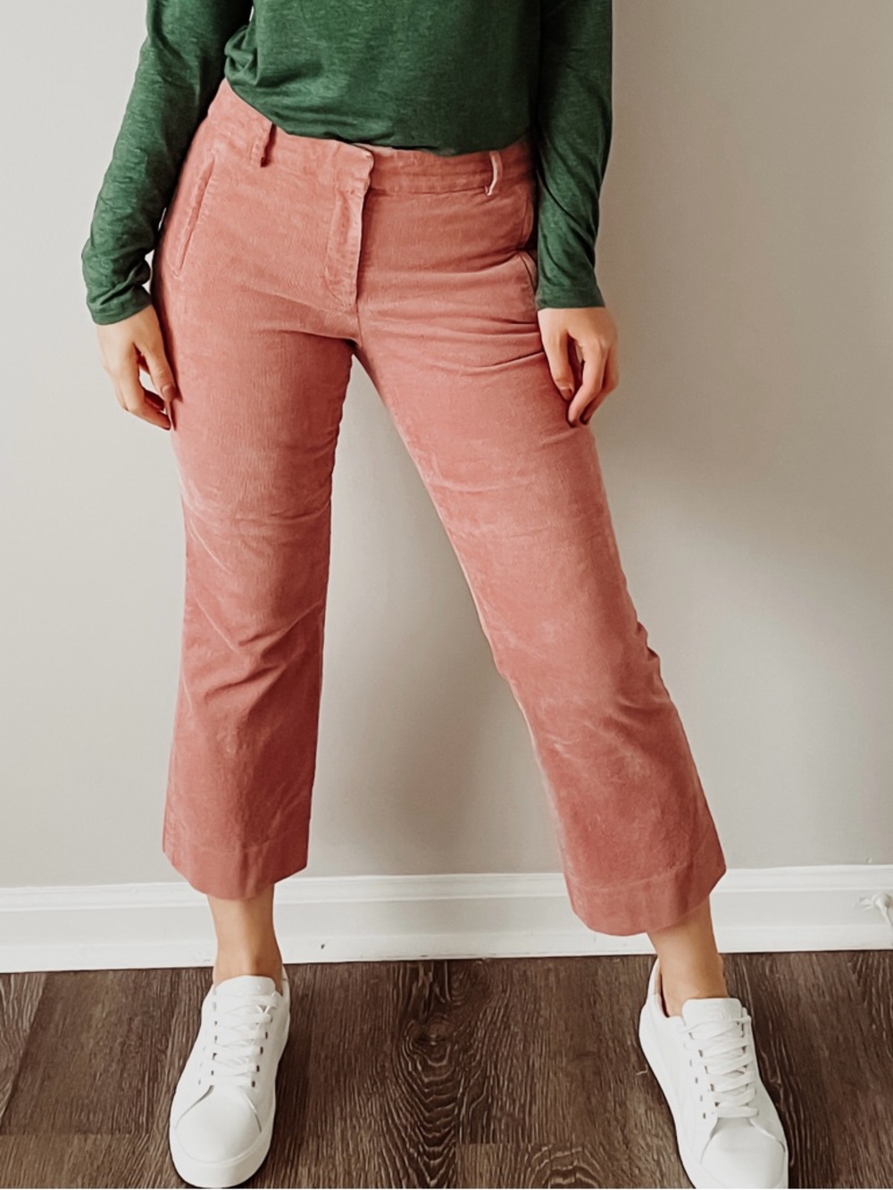 J. Crew dusty pink cropped corduroy pants